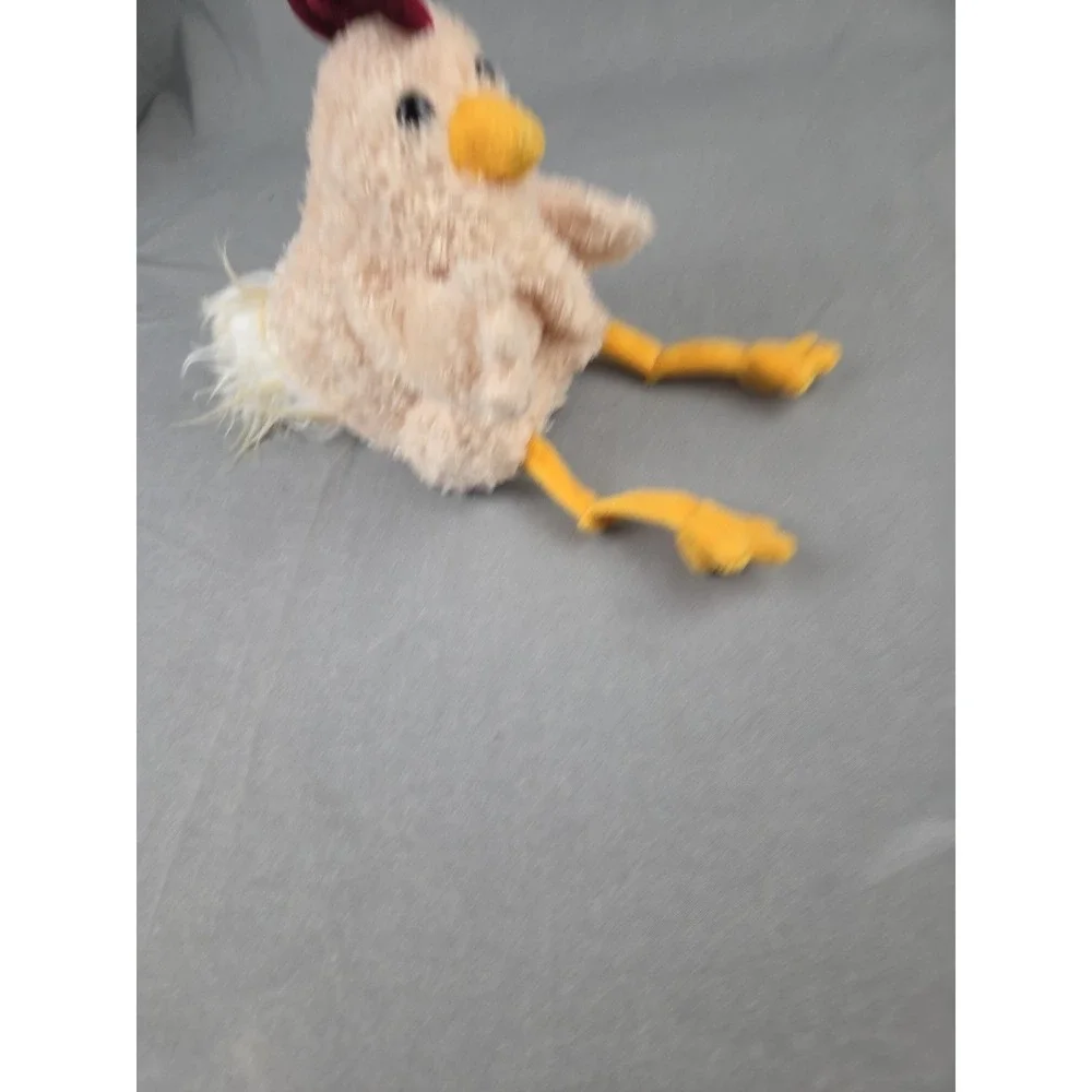 Folkmanis Cream Funky Chicken Hen Hand Puppet Plush Toy Farm Animal Bird NWT